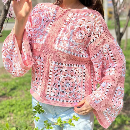 🌼 Daisy Granny Square Sweater Pattern